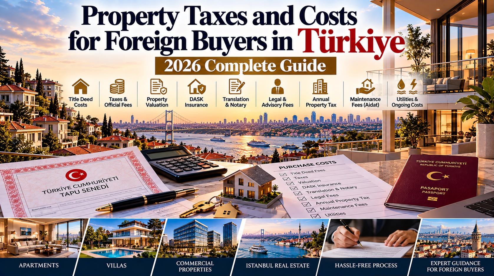 Property Taxes and Costs for Foreign Buyers in Türkiye: 2026 Complete Guide